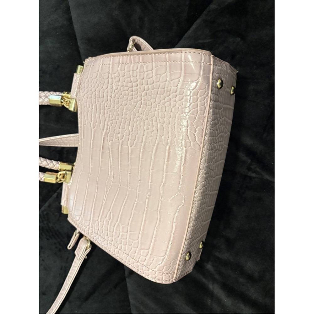 CLEARANCE-Pre-loved bebe Pale Purple Croc-Embossed Top-Handle Satchel/Crossbody - Picture 4 of 13